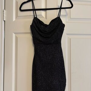 Elegant Black Glitter Dress